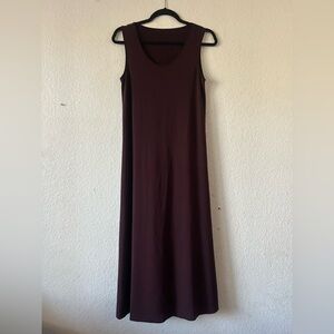 Issey Miyake Women's‎ Long Maxi Plum Brown Dress Rayon Medium Y2K Fairy